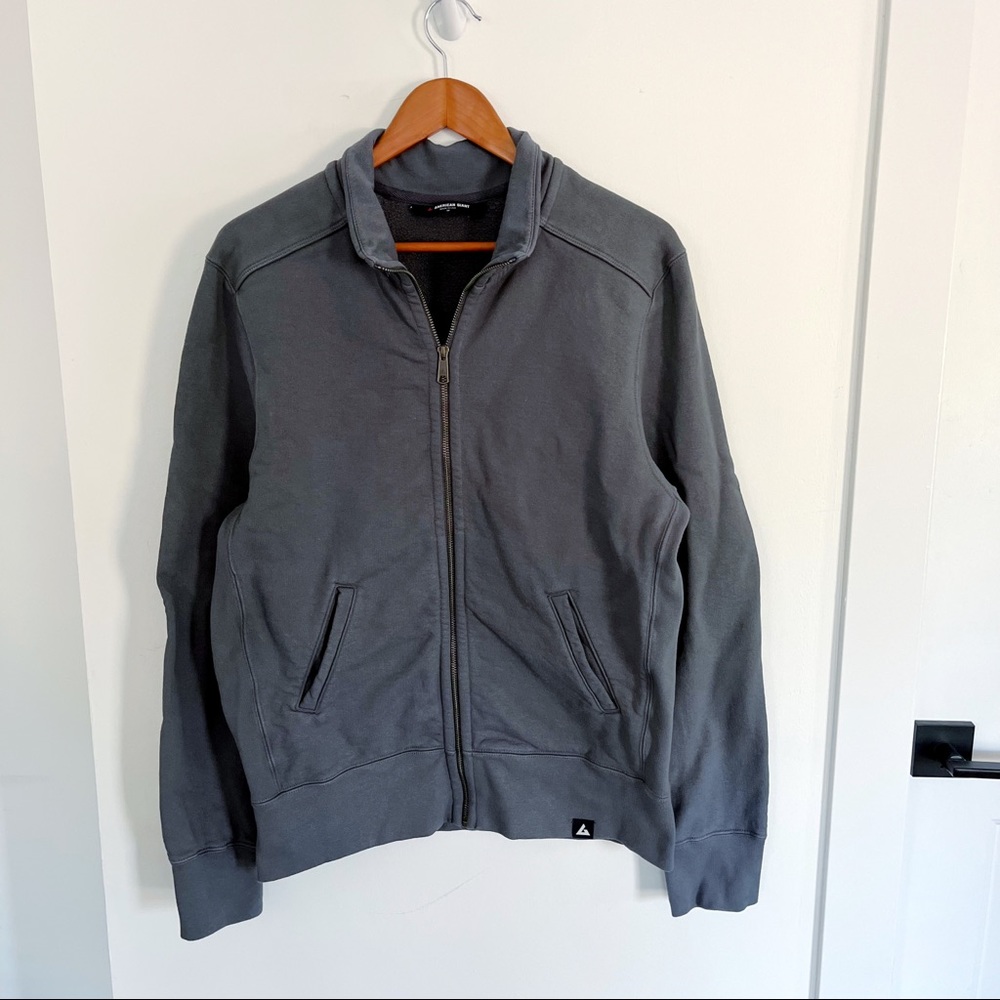 American Giant Gray Mens Moto Full Zip-up size M